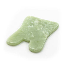 Load image into Gallery viewer, Concave Shape Gua Sha Tool gua sha Stone (Clear Green Jade) square rectangle - People&#39;s Herbs
